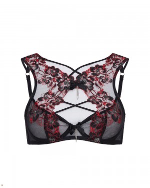 Agent Provocateur Amoura High Apex Underwired Women's Bras Black Red | JEYKHOP-37