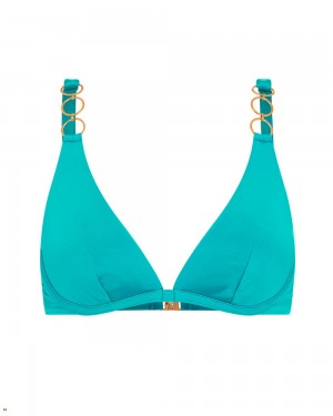 Agent Provocateur Anastacia Women's Bikini Top Turquoise | BKPDYGQ-68