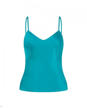 Agent Provocateur Arlette Camisole Women's Pyjamas Turquoise | ZQTKPOX-70