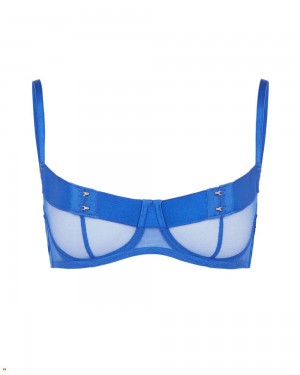 Agent Provocateur Caity Demi Cup Underwired Women's Bras Blue | GBPQXHO-35