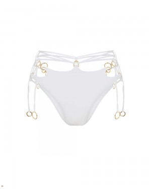 Agent Provocateur Davine Women's Bikini Bottom White | HUQRPJZ-50