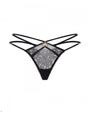 Agent Provocateur Foxie Women's Thong Black | OHGXKBZ-42