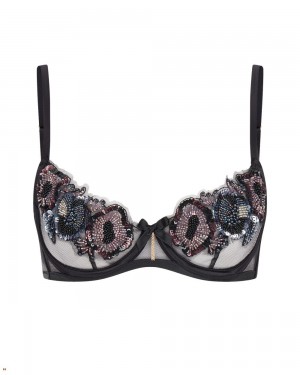 Agent Provocateur Giana Demi Cup Underwired Women's Bras Black | JAUPRLI-46