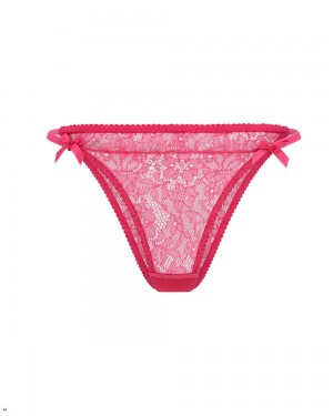 Agent Provocateur Lorna Lace Women's Brief Fuchsia | GHRKBEM-24