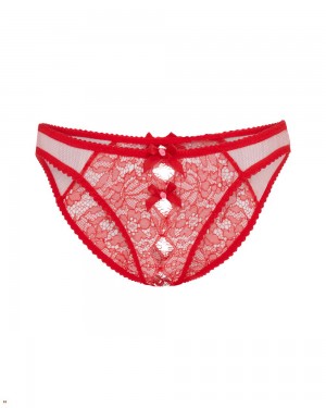 Agent Provocateur Lorna Lace Women's Ouvert Red | QSRFMCW-49