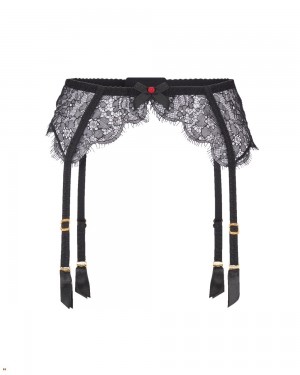 Agent Provocateur Lorna Lace Women's Suspenders Black | YSQCKUX-73