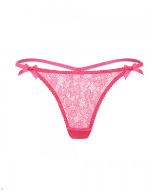 Agent Provocateur Lorna Lace Women's Thong Fuchsia | KVAPWZC-26