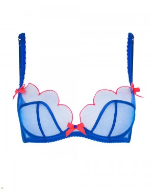 Agent Provocateur Lorna Plunge Underwired Women's Bras Blue Pink | OXDQURN-71