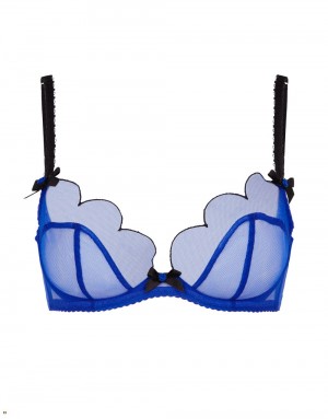 Agent Provocateur Lorna Plunge Underwired Women's Bras Blue Black | SRKCJMU-41