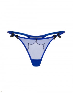 Agent Provocateur Lorna Women's Thong Blue Black | CGKXRHO-71