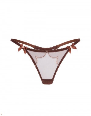 Agent Provocateur Lorna Women's Thong Brown | XRADIVZ-08