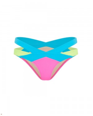 Agent Provocateur Mazzy Women's Bikini Bottom Blue Pink | DIGOQTN-12