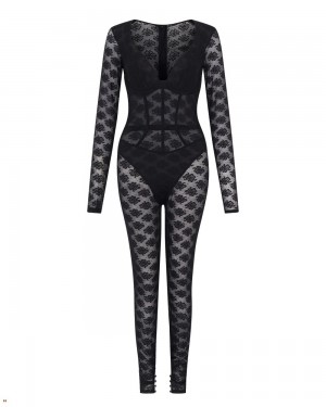 Agent Provocateur Mercy Cat Women's Playsuits Black | OHMGXFR-98