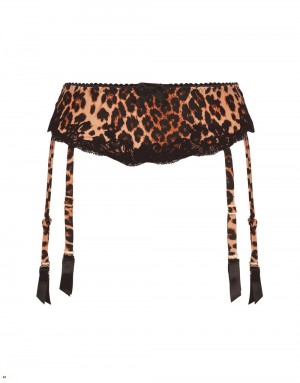 Agent Provocateur Molly Women's Suspenders Leopard | JTDISRG-60