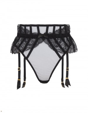 Agent Provocateur Rozlyn Suspender Women's Thong Black | LJTWCRF-52