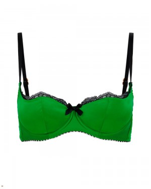 Agent Provocateur Sloane Balconette Underwired Women's Bras Green Black | IOSZLKW-38