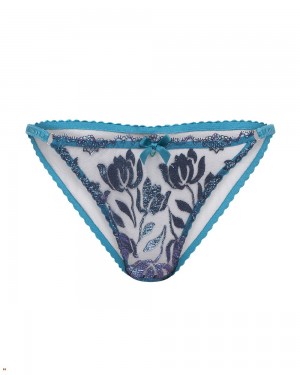 Agent Provocateur Sparkle Women's Brief Turquoise Navy | LEVPRUY-51