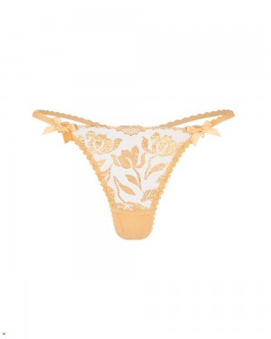 Agent Provocateur Sparkle Women's Thong Gold | XTVRPKJ-69