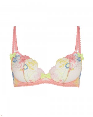 Agent Provocateur Zuri Plunge Underwired Women's Bras Pink | DZBSOLK-87