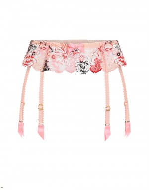 Agent Provocateur Zuri Women's Suspenders Pink | MHJQOUI-37