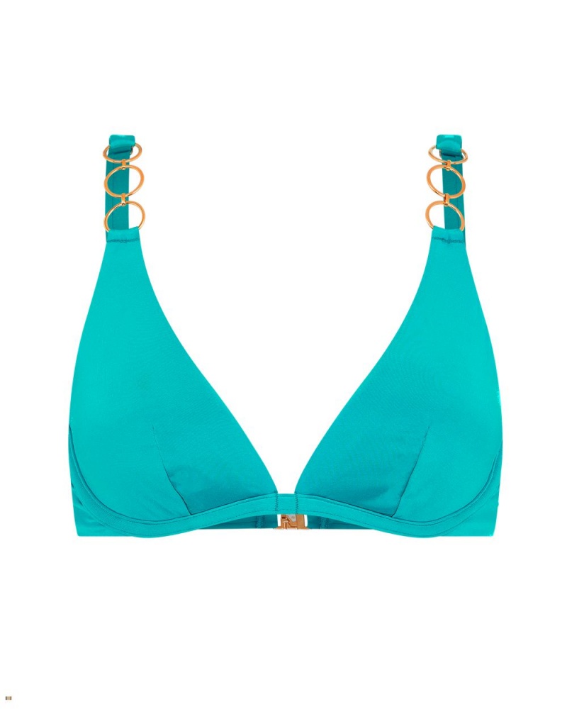 Agent Provocateur Anastacia Women\'s Bikini Top Turquoise | BKPDYGQ-68