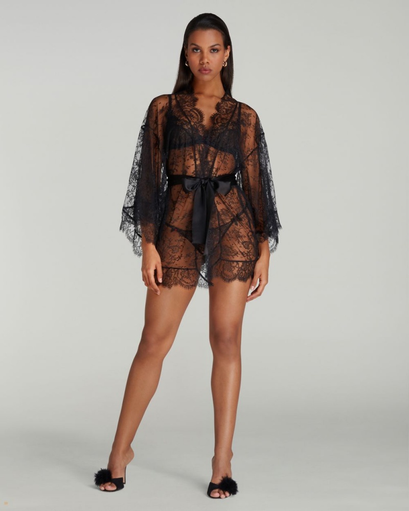 Agent Provocateur Daniela Kimono Women's Robes Black | XHWOMAC-80