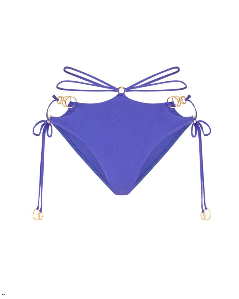 Agent Provocateur Davine Tie Side Women\'s Bikini Bottom Blue | MFTZQRA-89