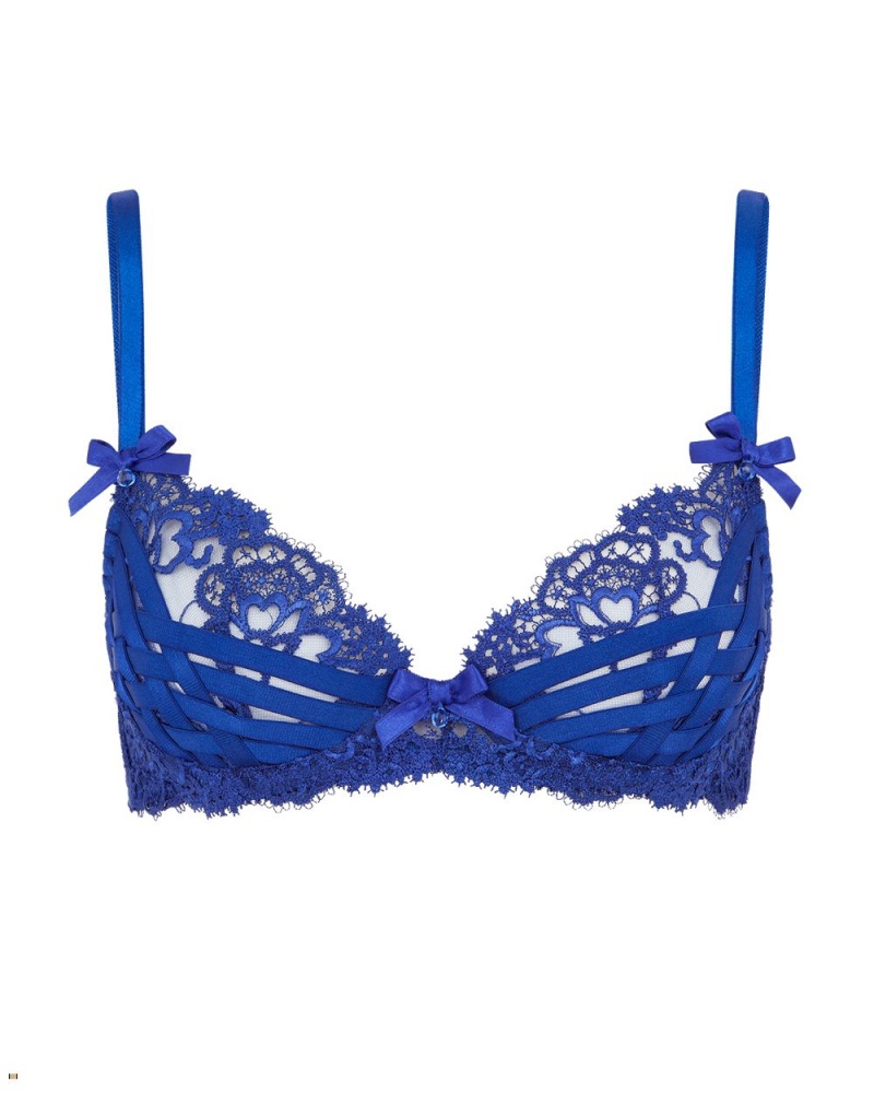 Agent Provocateur Dioni Plunge Underwired Women\'s Bras Blue | UERNMTW-10