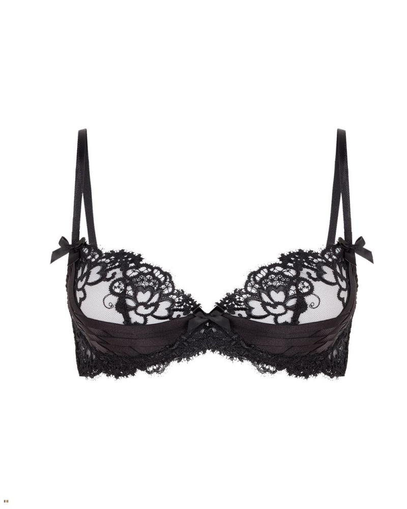 Agent Provocateur Dioni Plunge Underwired Women\'s Bras Black | KWXBVQE-94