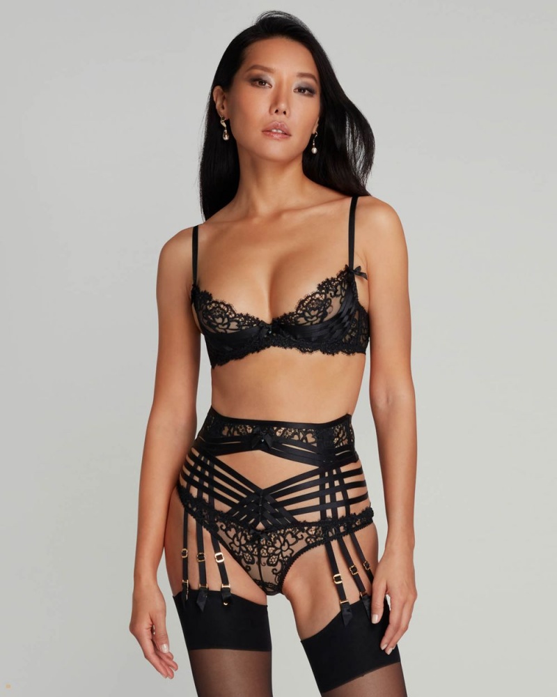 Agent Provocateur Dioni Women's Suspenders Black | WHENBUR-21