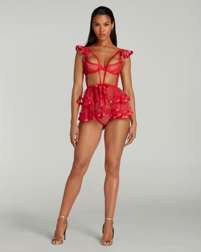 Agent Provocateur Ellora Women's Playsuits Red | OZYMTHL-07