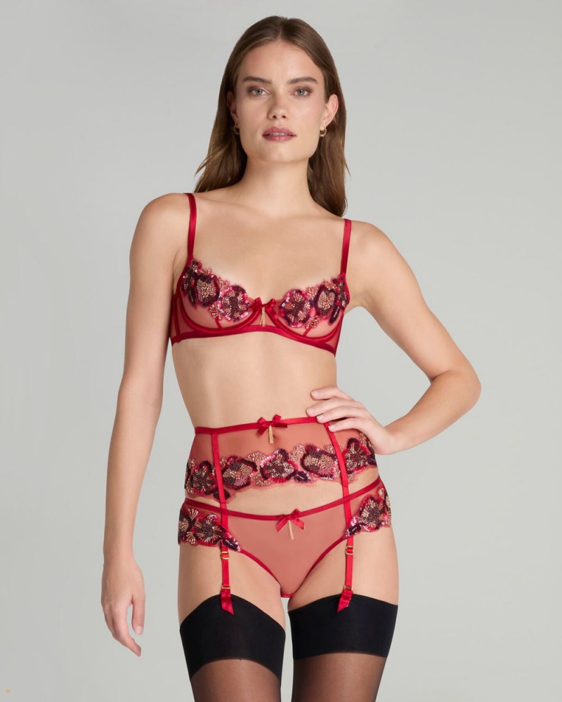 Agent Provocateur Giana Women's Suspenders Red | XHZUMOS-74