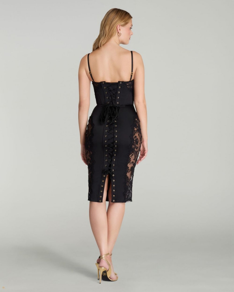 Agent Provocateur Gretta Midi Women's Dresses Black | ASTIWFL-97