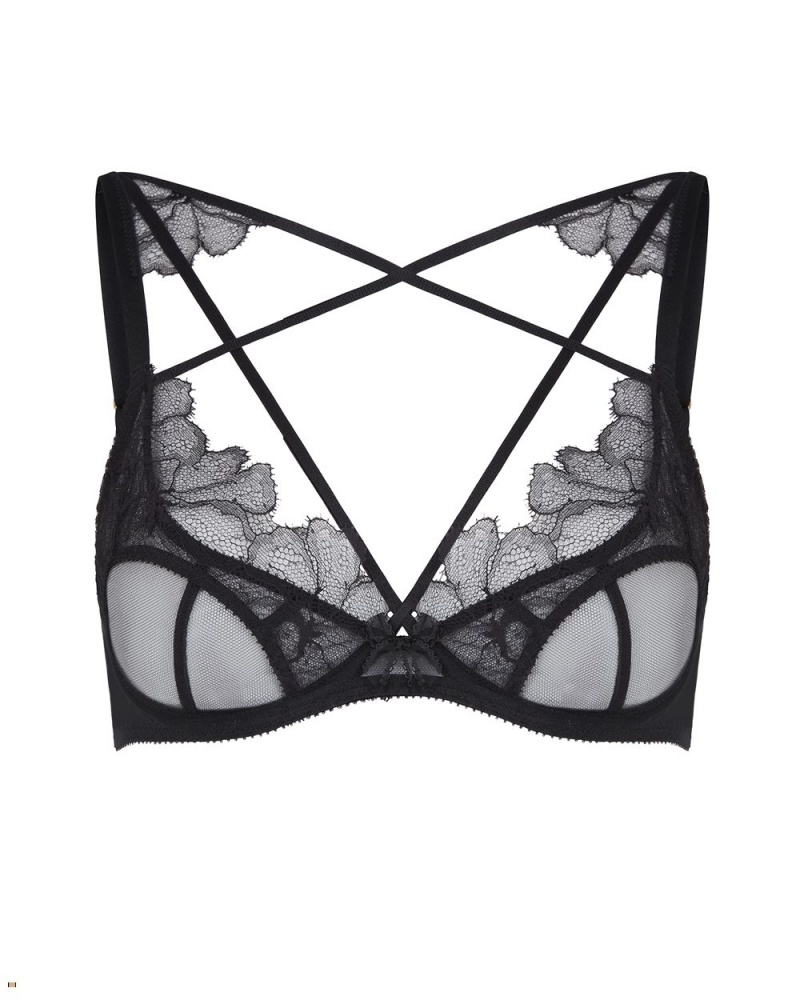 Agent Provocateur Kissie High Apex Underwired Women\'s Bras Black | JDPNFIB-01