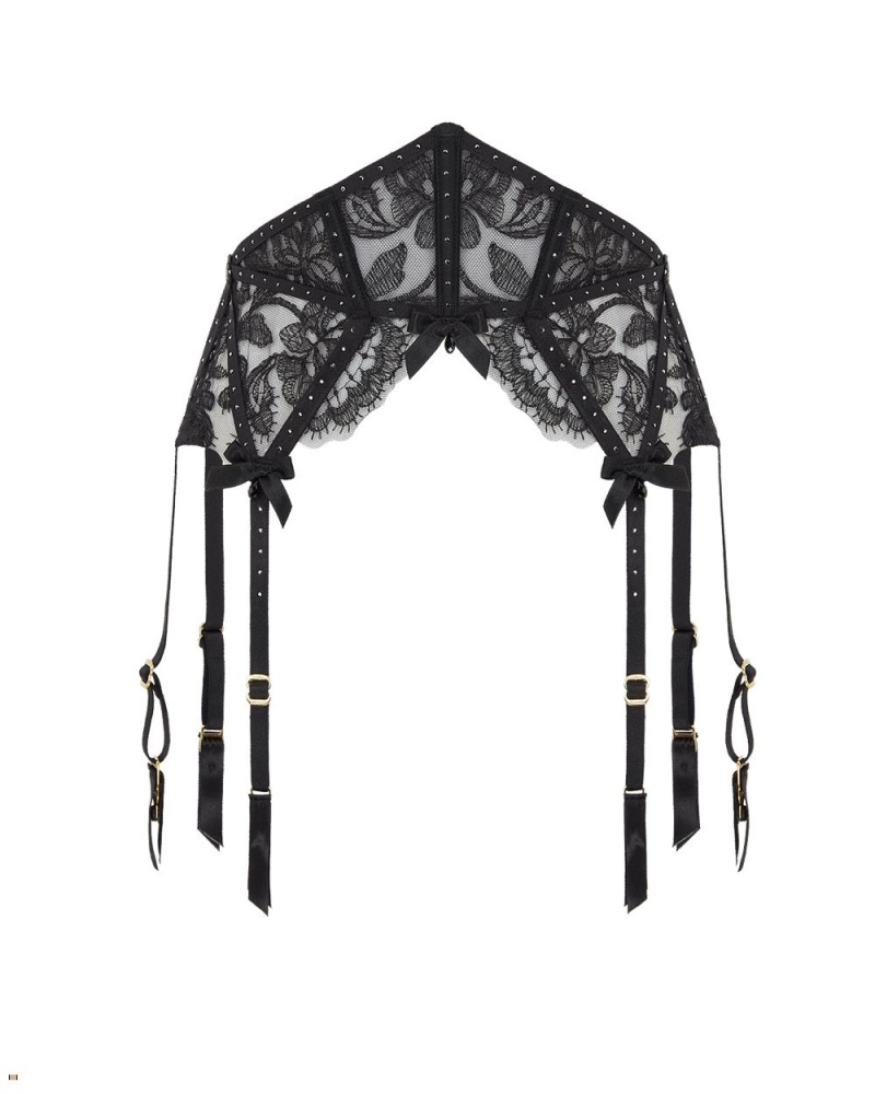 Agent Provocateur Krystabell Women\'s Suspenders Black | ENADQKW-80