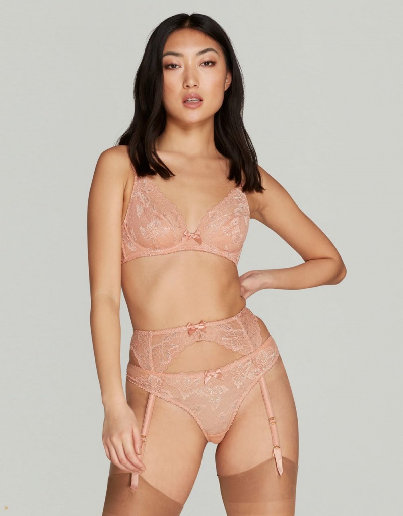 Agent Provocateur Leni Women's Suspenders Beige | IGJOSMB-30