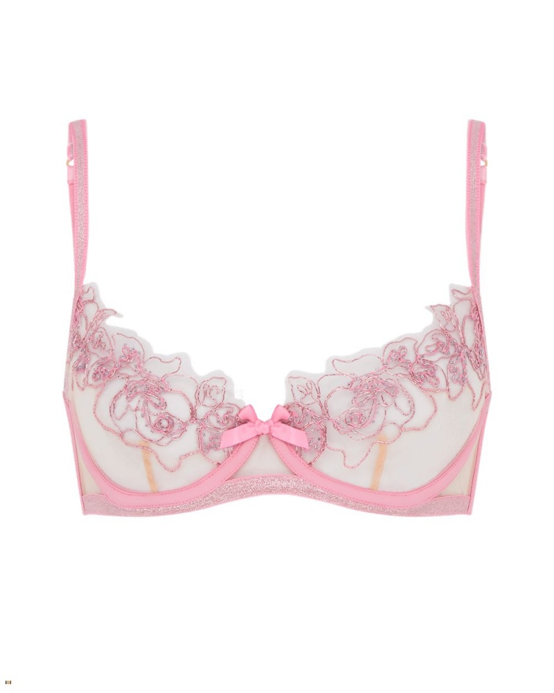 Agent Provocateur Lindie Balconette Underwired Women\'s Bras Pink | DUFWRLH-17