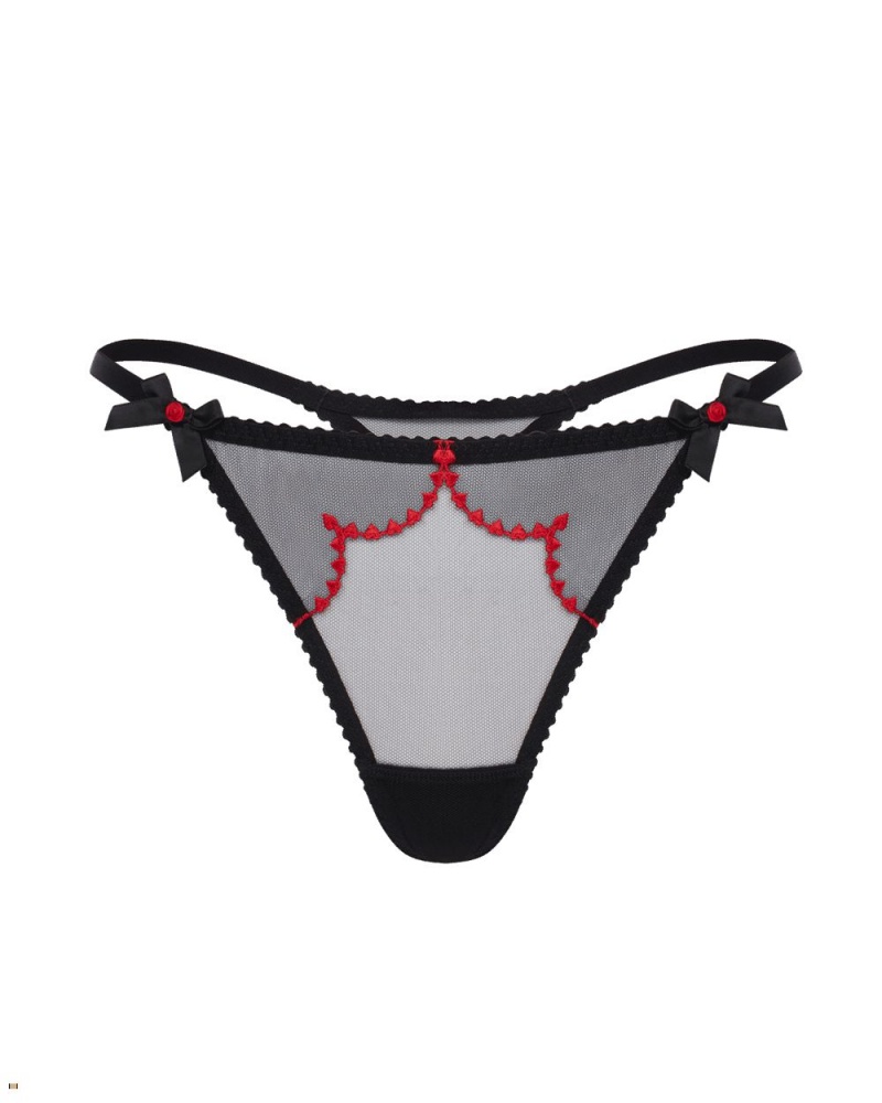 Agent Provocateur Lorna Heart Women\'s Thong Black Red | URQTHZG-98