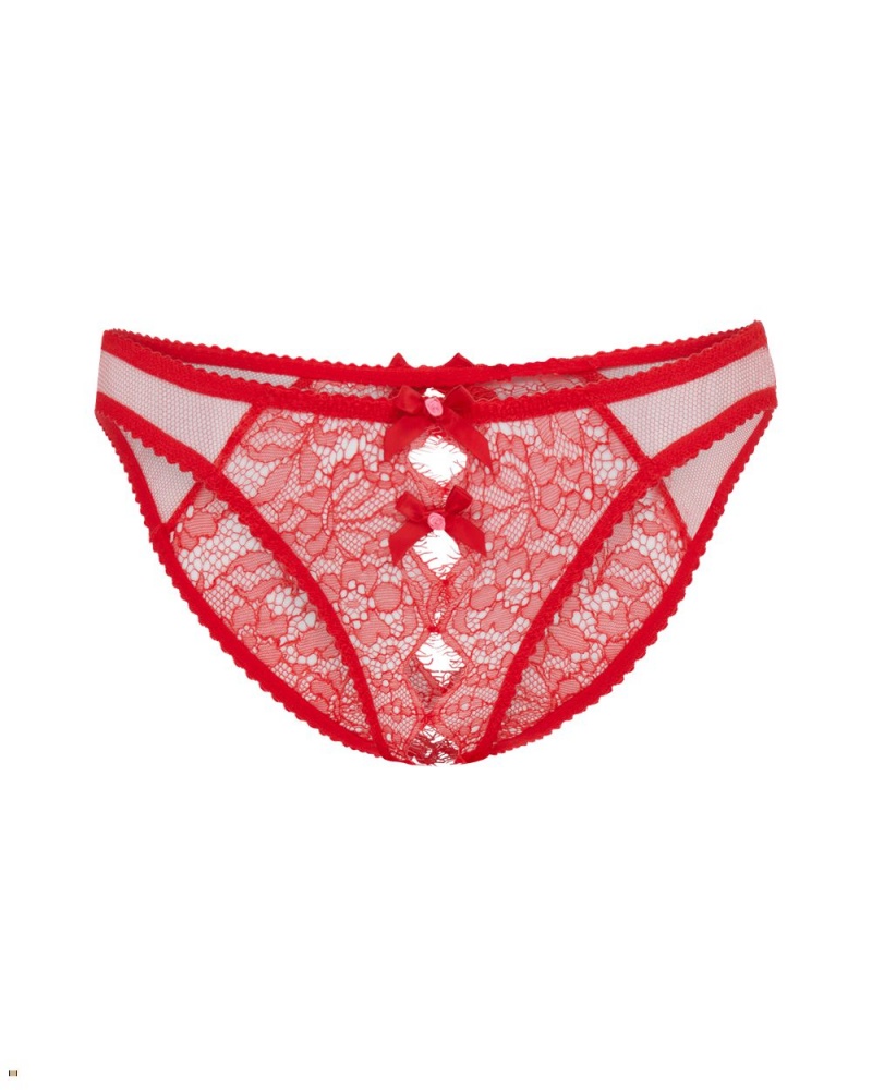 Agent Provocateur Lorna Lace Women\'s Ouvert Red | QSRFMCW-49