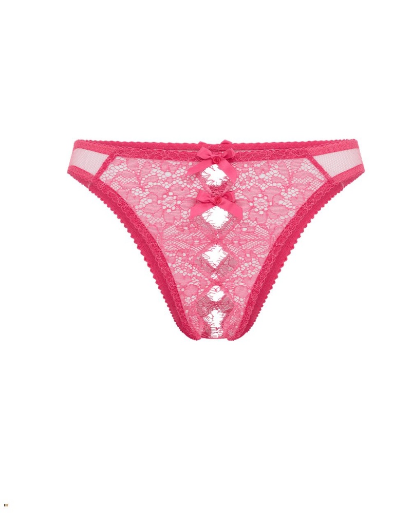 Agent Provocateur Lorna Lace Women\'s Ouvert Fuchsia | VJBWNSL-79