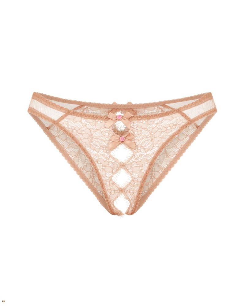 Agent Provocateur Lorna Lace Women\'s Ouvert Beige | MXGZOWA-05