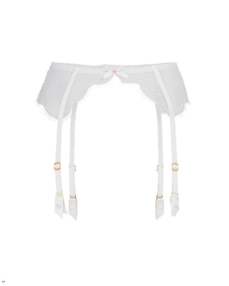 Agent Provocateur Lorna Lace Women\'s Suspenders White | LFNJYVI-26