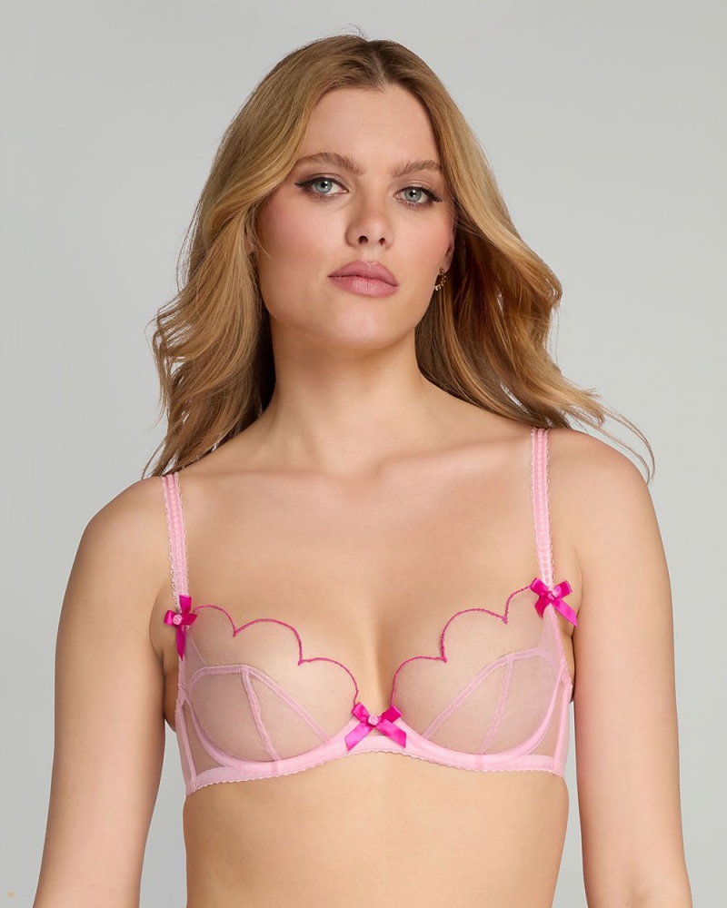 Agent Provocateur Lorna Plunge Underwired Women's Bras Pink | ANFKLDO-45