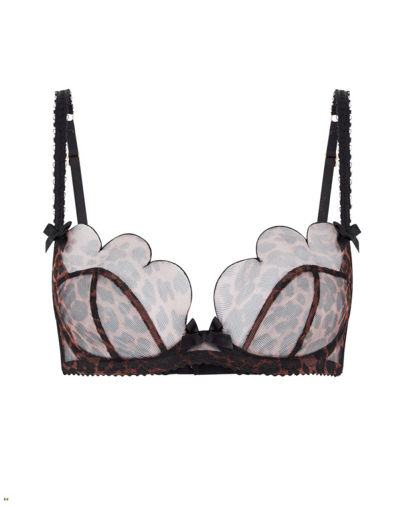 Agent Provocateur Lorna Plunge Underwired Women\'s Bras Leopard | XLPJEWN-83