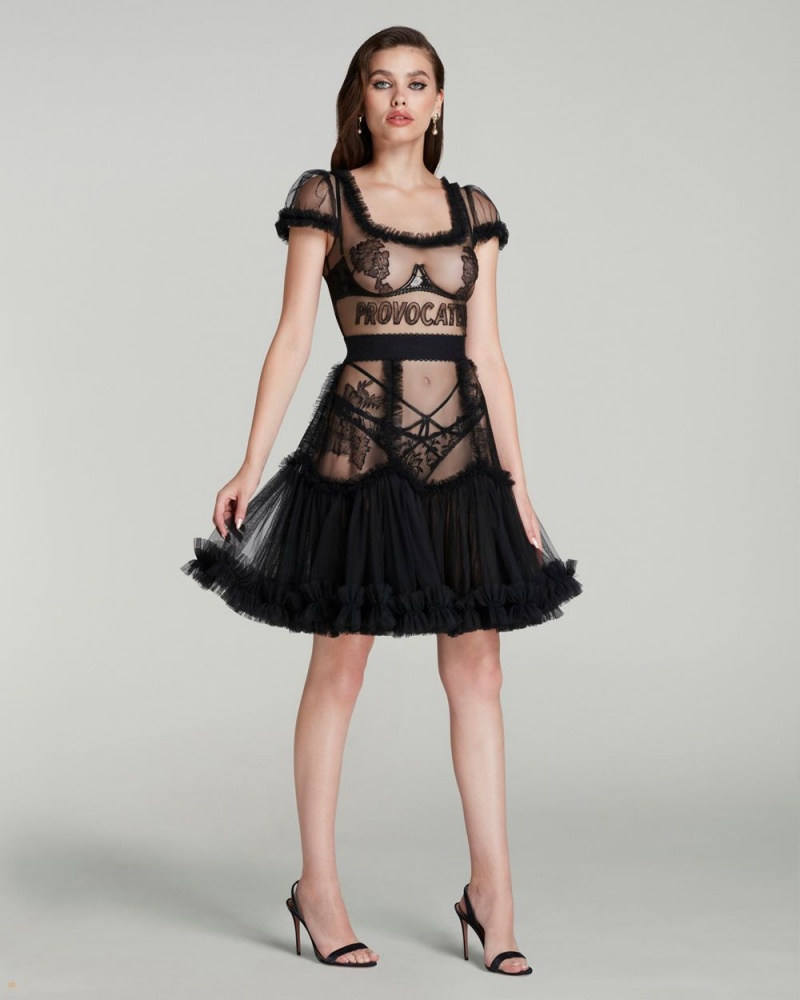 Agent Provocateur Lotia Mini Women's Dresses Black | BCTIUQF-87