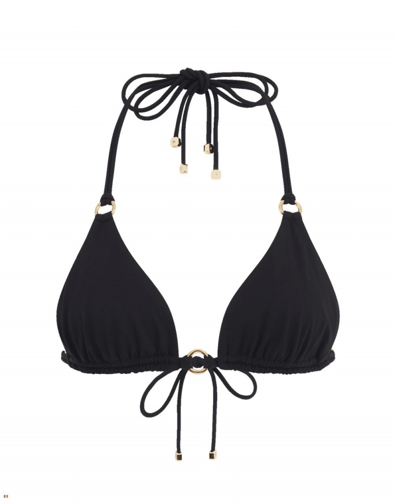 Agent Provocateur Malisa Triangle Women\'s Bikini Top Black | IBWYUNG-84