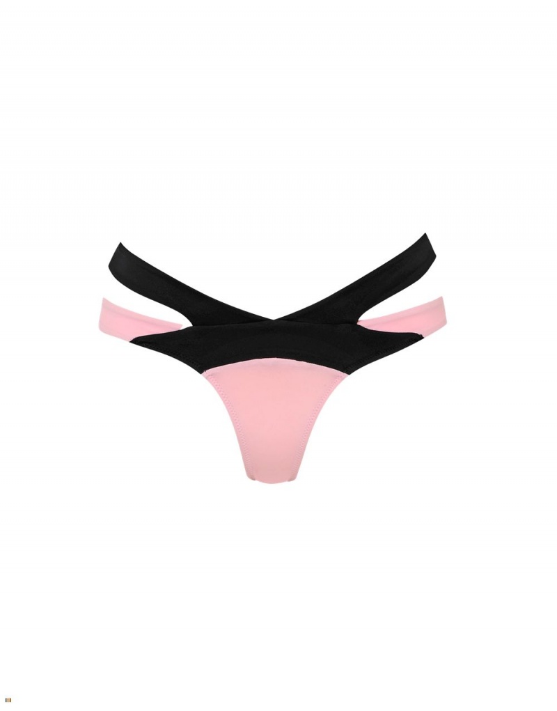 Agent Provocateur Mazzy Women's Bikini Bottom Pink Black | EUXDLAZ-34