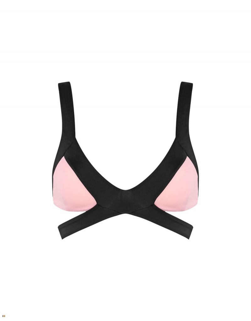 Agent Provocateur Mazzy Women's Bikini Top Pink Black | PFCEROU-86