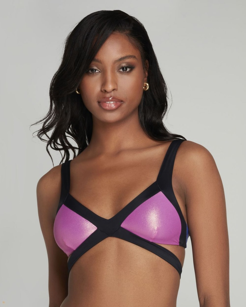 Agent Provocateur Mazzy Women's Bikini Top Pink Blue | VDCSIRO-38