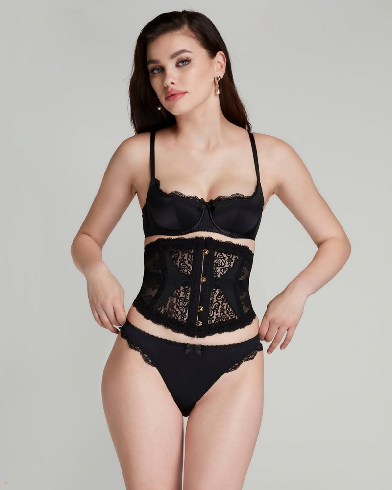 Agent Provocateur Mercy Waspie Women's Corset Black | EAHFPWU-25